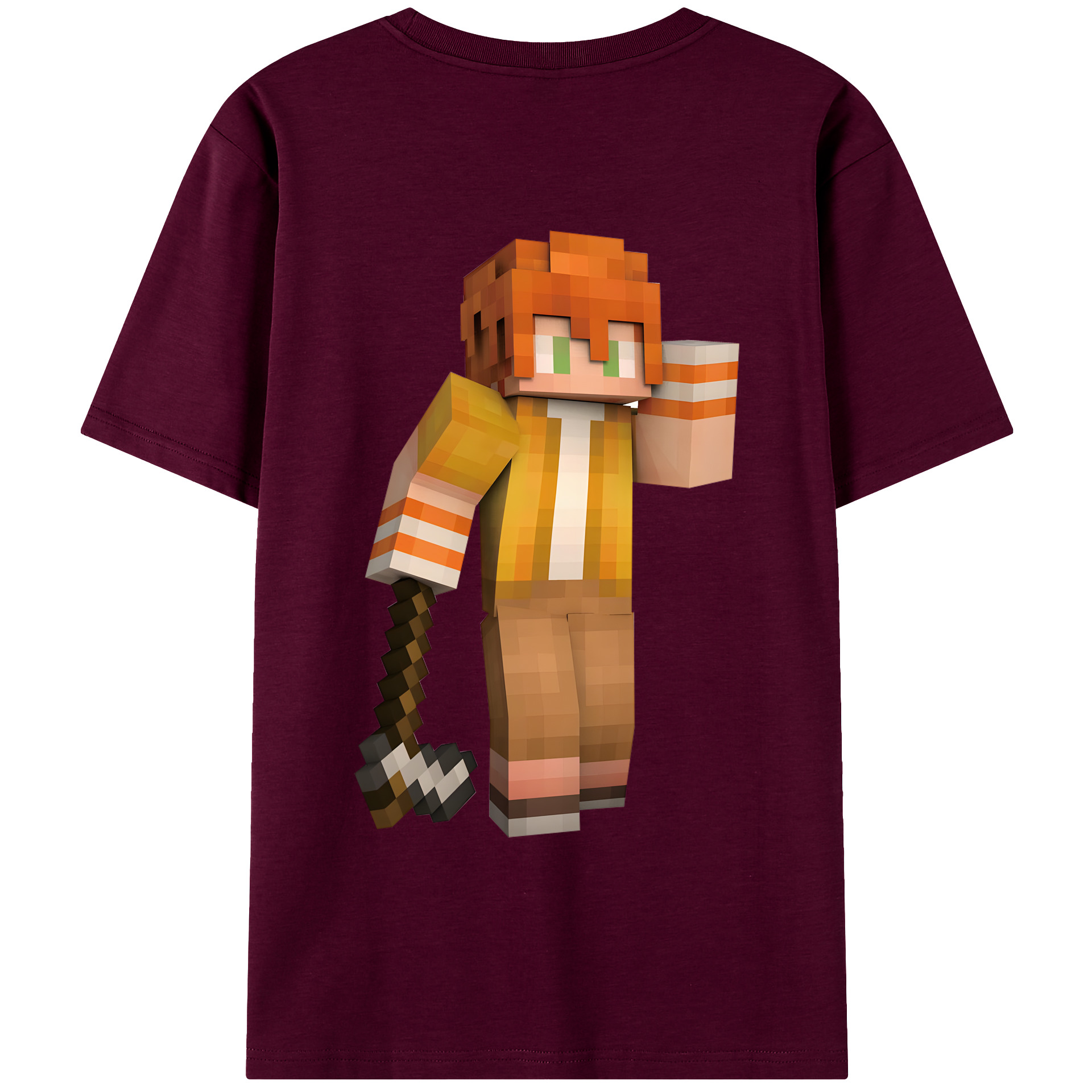 （画像用） マインクラフト ブロックの世界 Minecraft MC Block world レディース半袖Tシャツ(バックプリント)